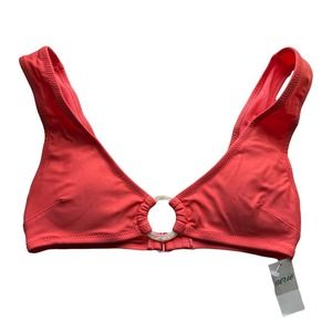 Aerie Pink Scoop Bikini Top Ring Front Size XS NWT
